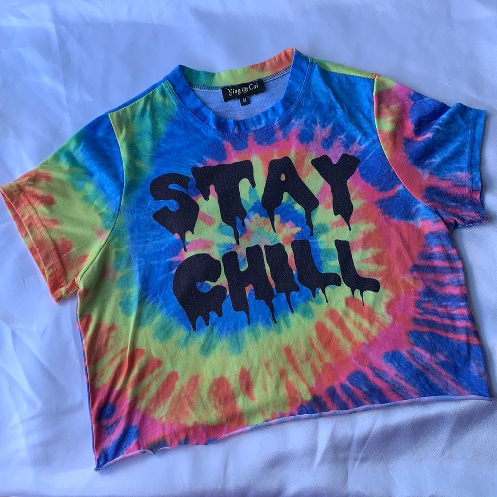 Shein Stay chill tie dye crop top | Size M